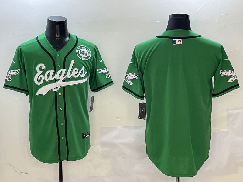 Men Philadelphia Eagles Blank Green three generations Jointly Name 2025 Nike Limited NFL Jersey style 5